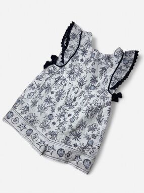 Happily Grey Girls White and Navy Sea Life One Piece Size 4T NWT